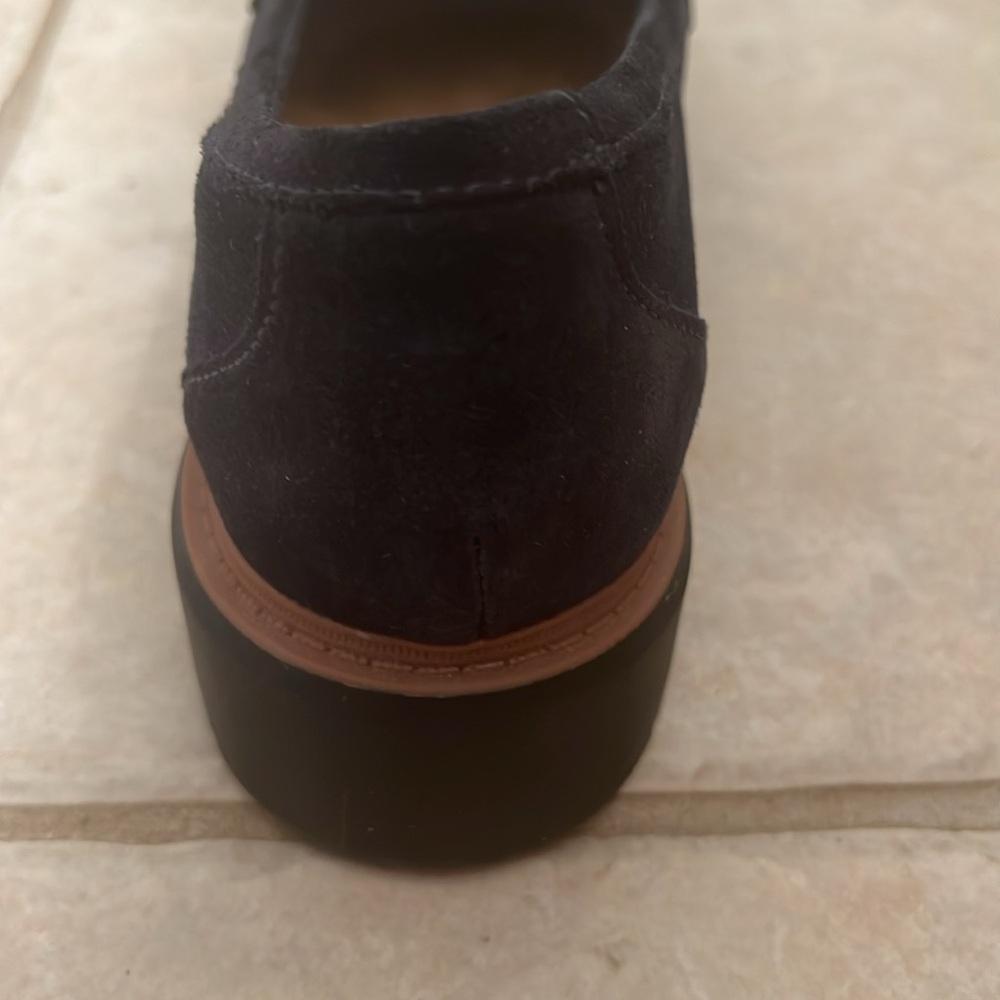 Navy Suede Clarks Westlynn Bella Leather Slip-On Loafers with Tassels Size 8.5 - Picture 10 of 16